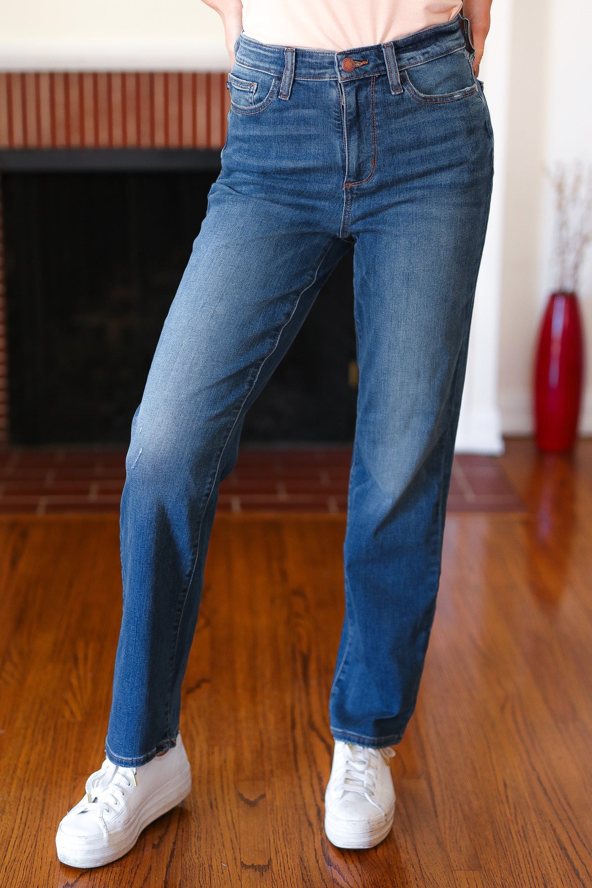 Judy Blue Dark Wash High Rise Straight Leg Jeans