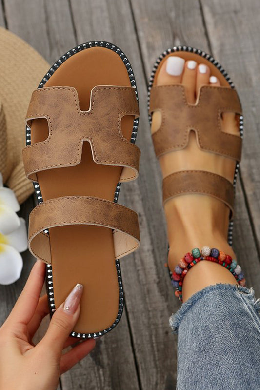 Brown Flip Flops: front