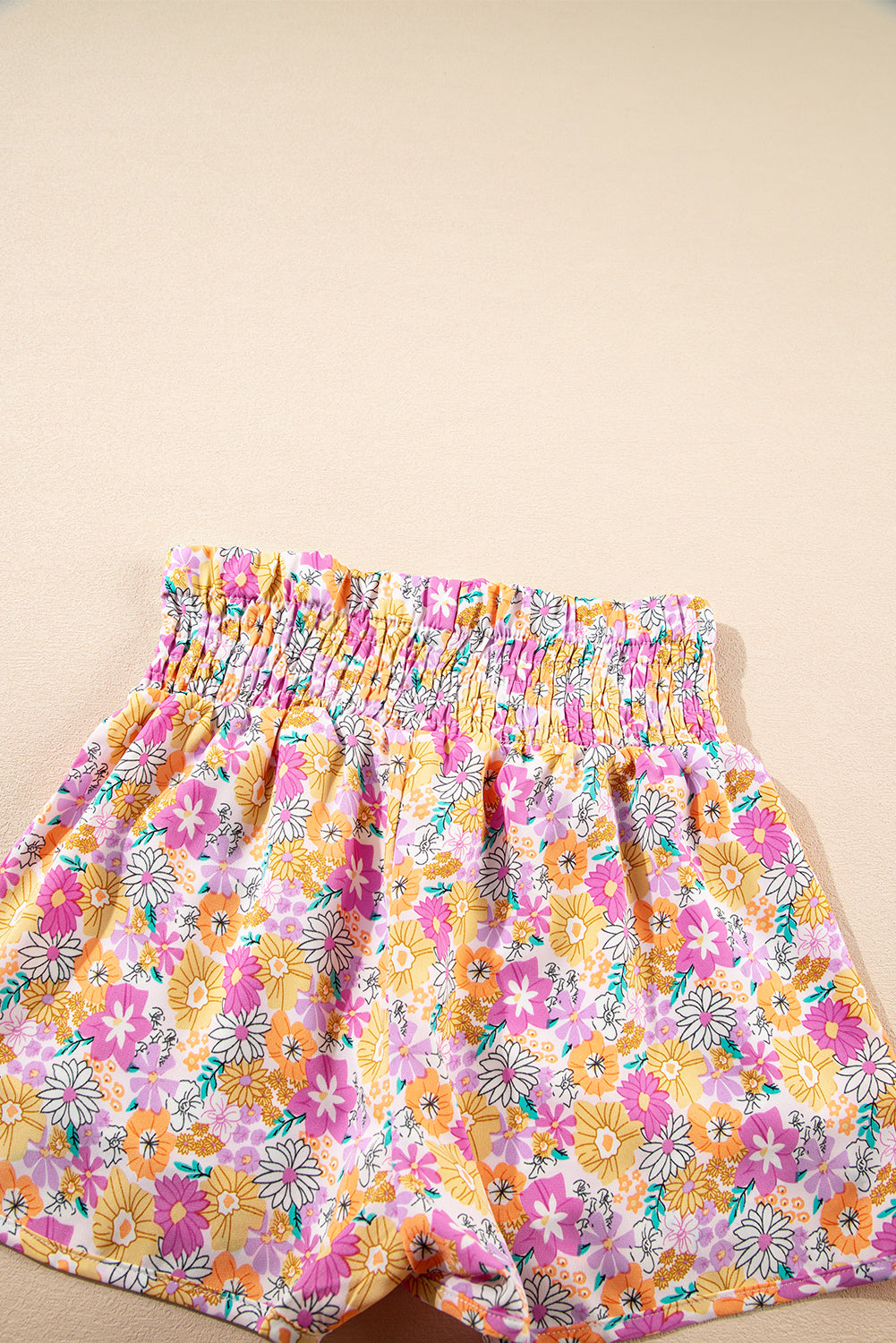 High Waist Casual Shorts, Boho High Waist Floral Shorts