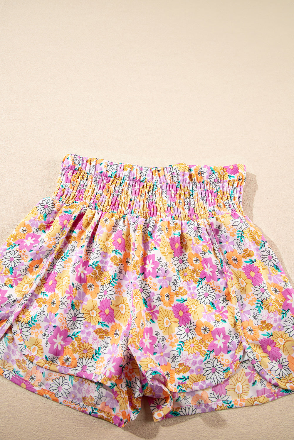 High Waist Casual Shorts, Boho High Waist Floral Shorts