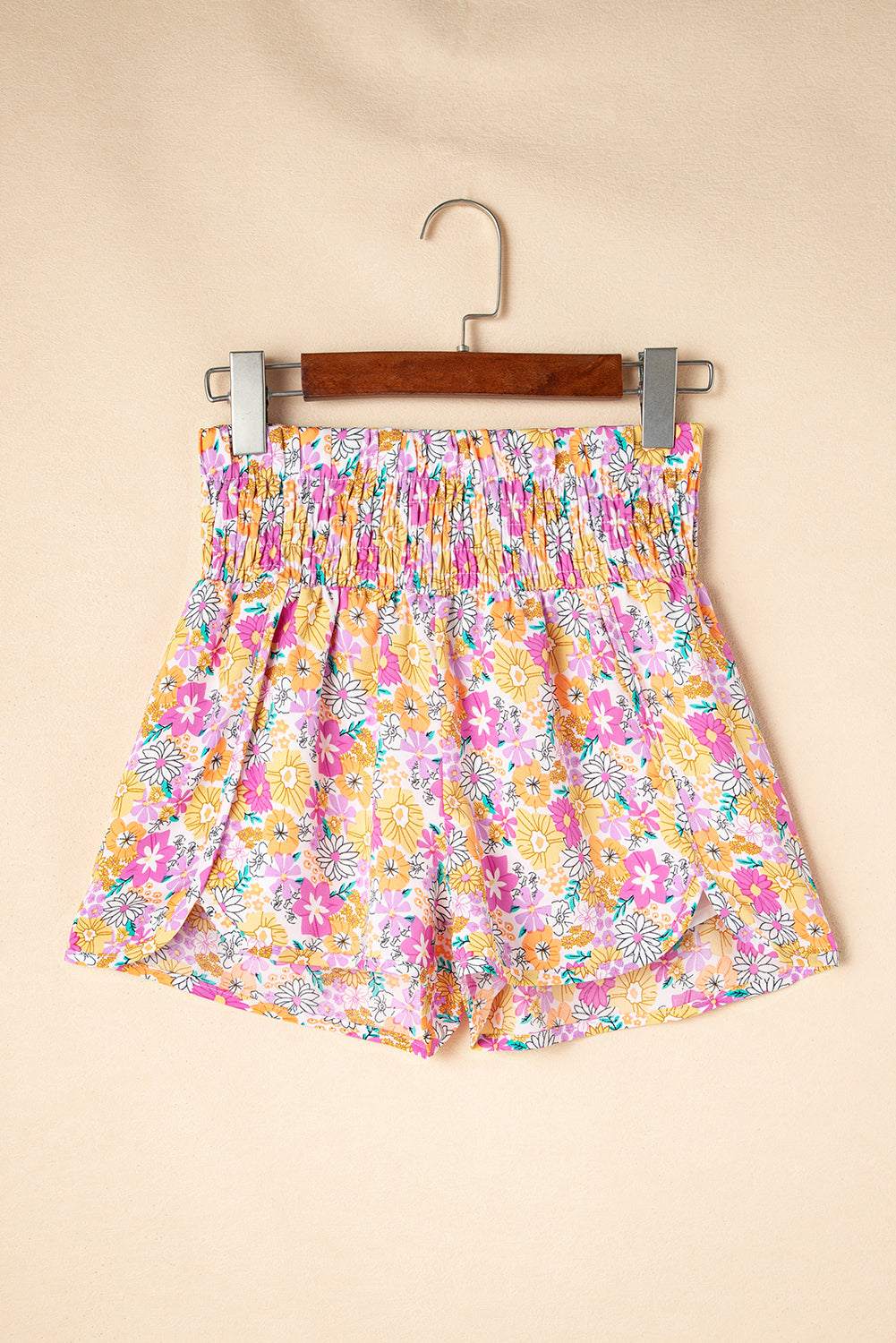 High Waist Casual Shorts, Boho High Waist Floral Shorts