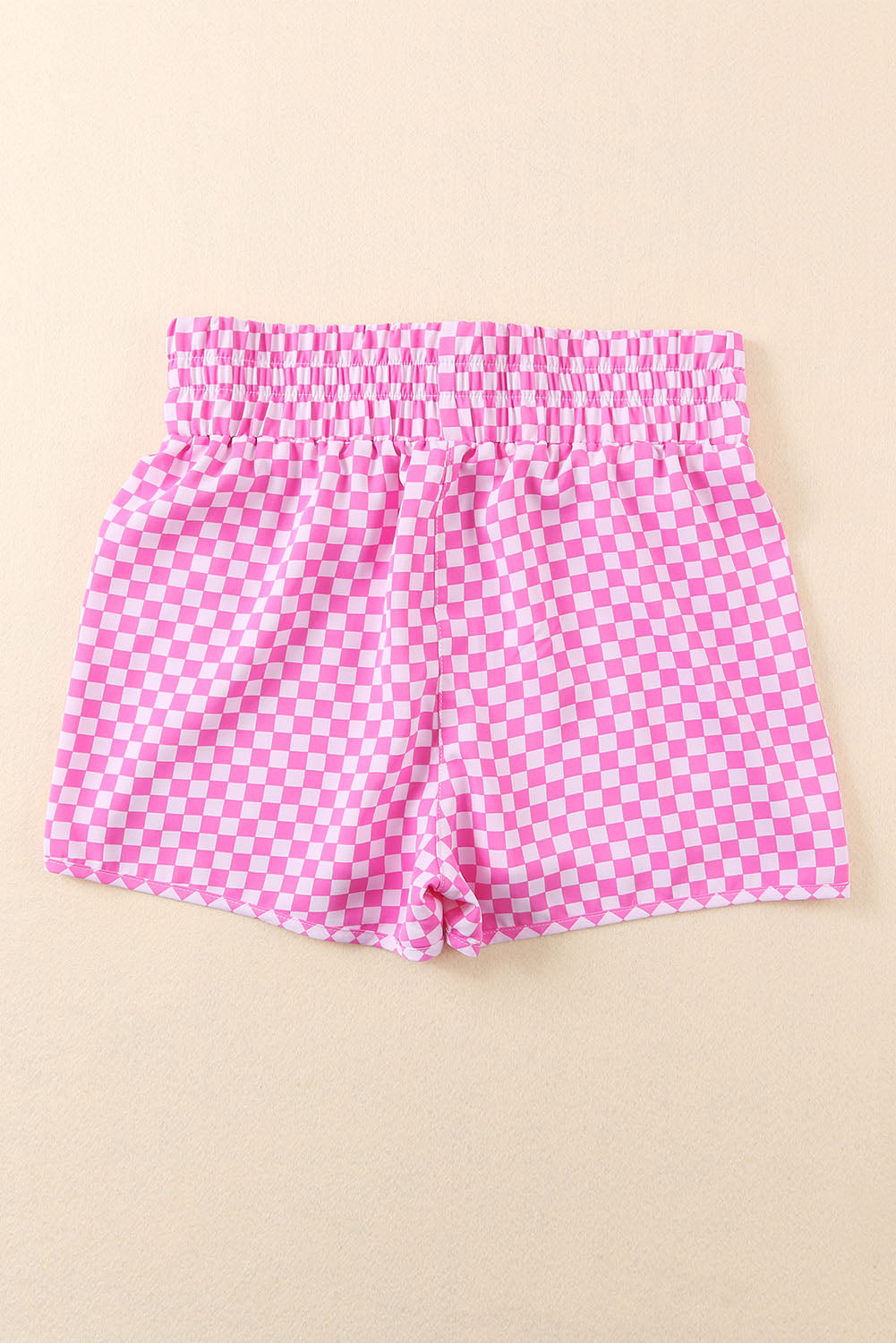 Pink plaid shorts: front