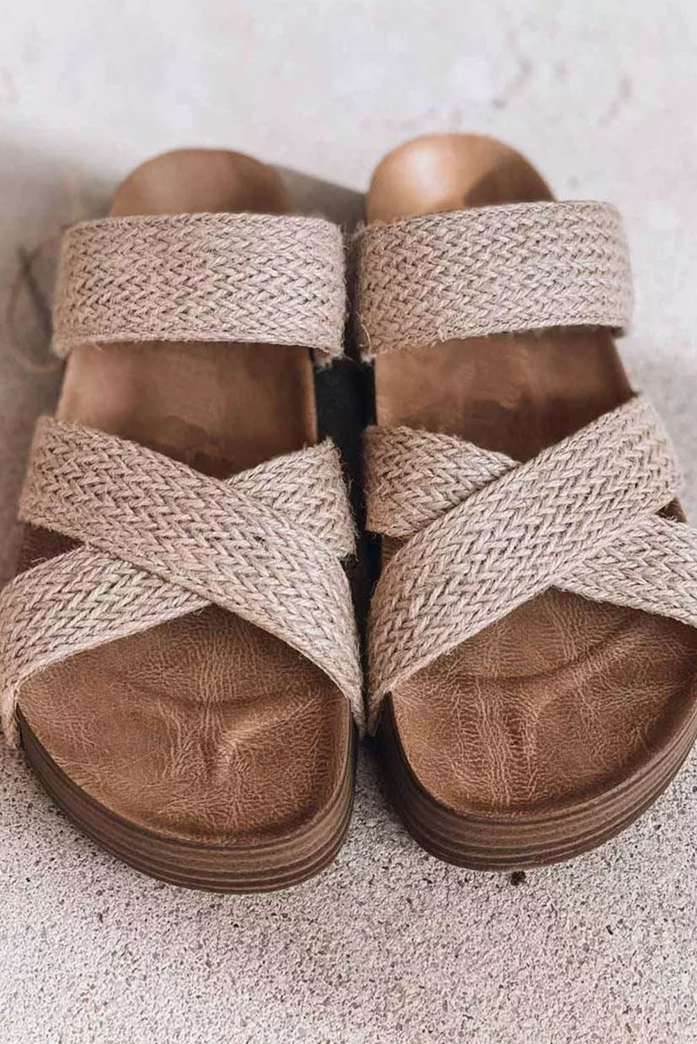 Woven slip on shoes: front
