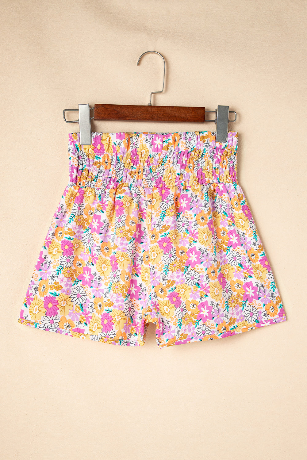 High Waist Casual Shorts, Boho High Waist Floral Shorts