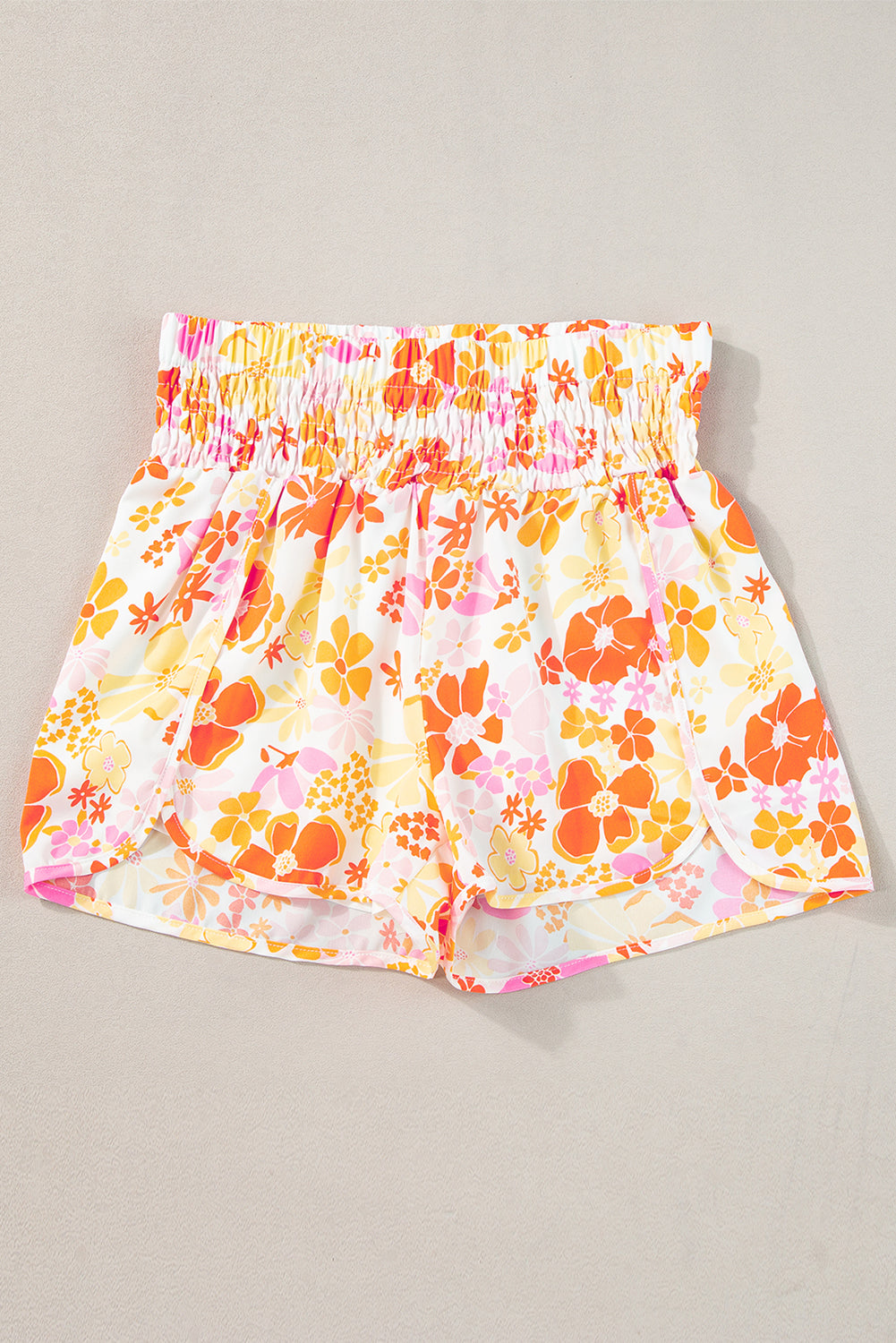 High Waist Casual Shorts, Boho High Waist Floral Shorts